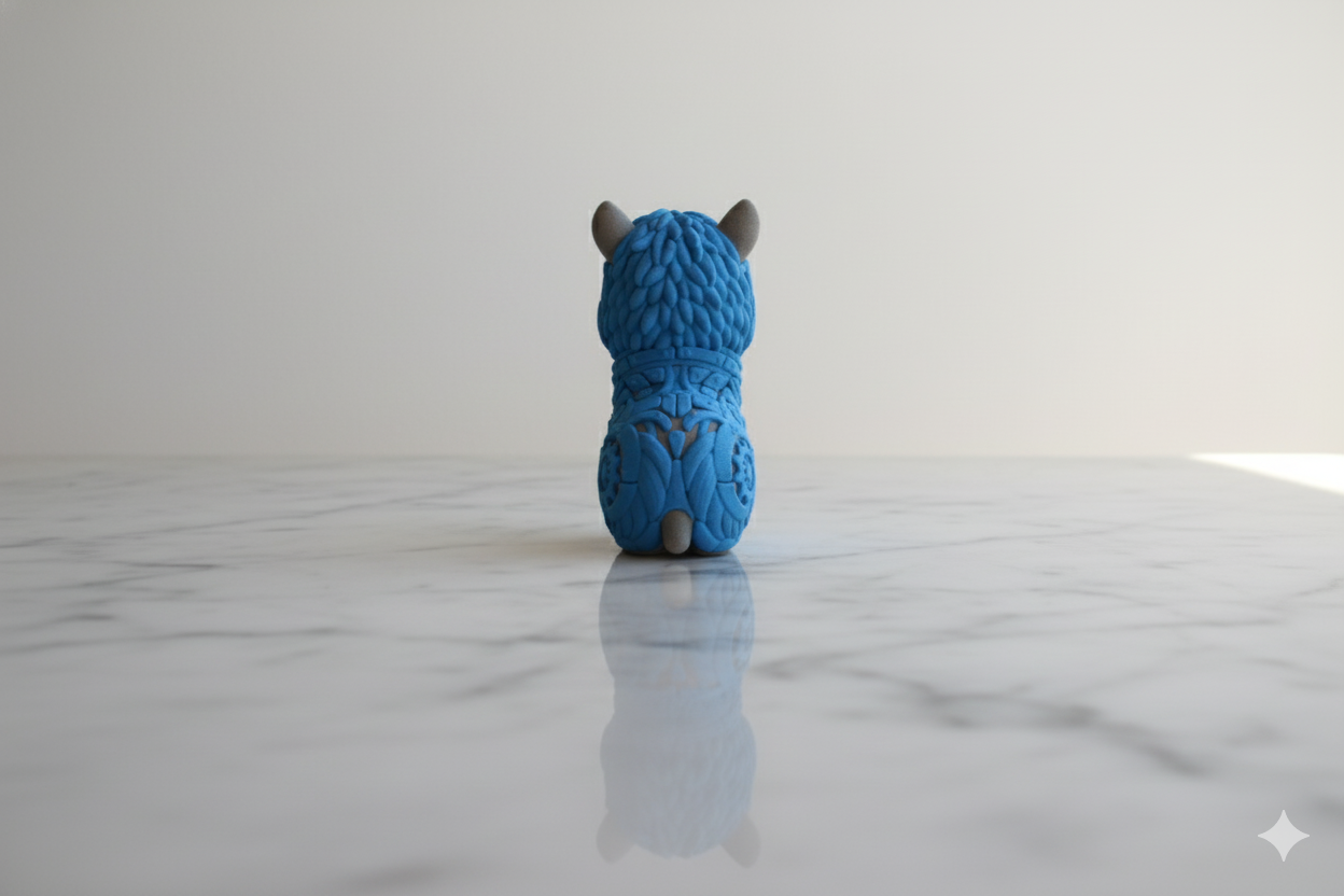 Blue Mechanical Alpaca Figurine – Modern Decorative Sculpture