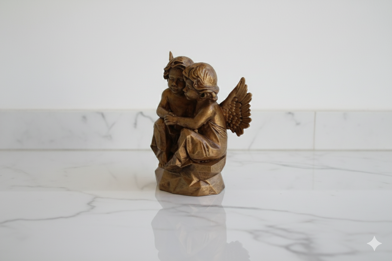 Angels of Friendship Decorative Figurine – Bronze Tone Sculpture