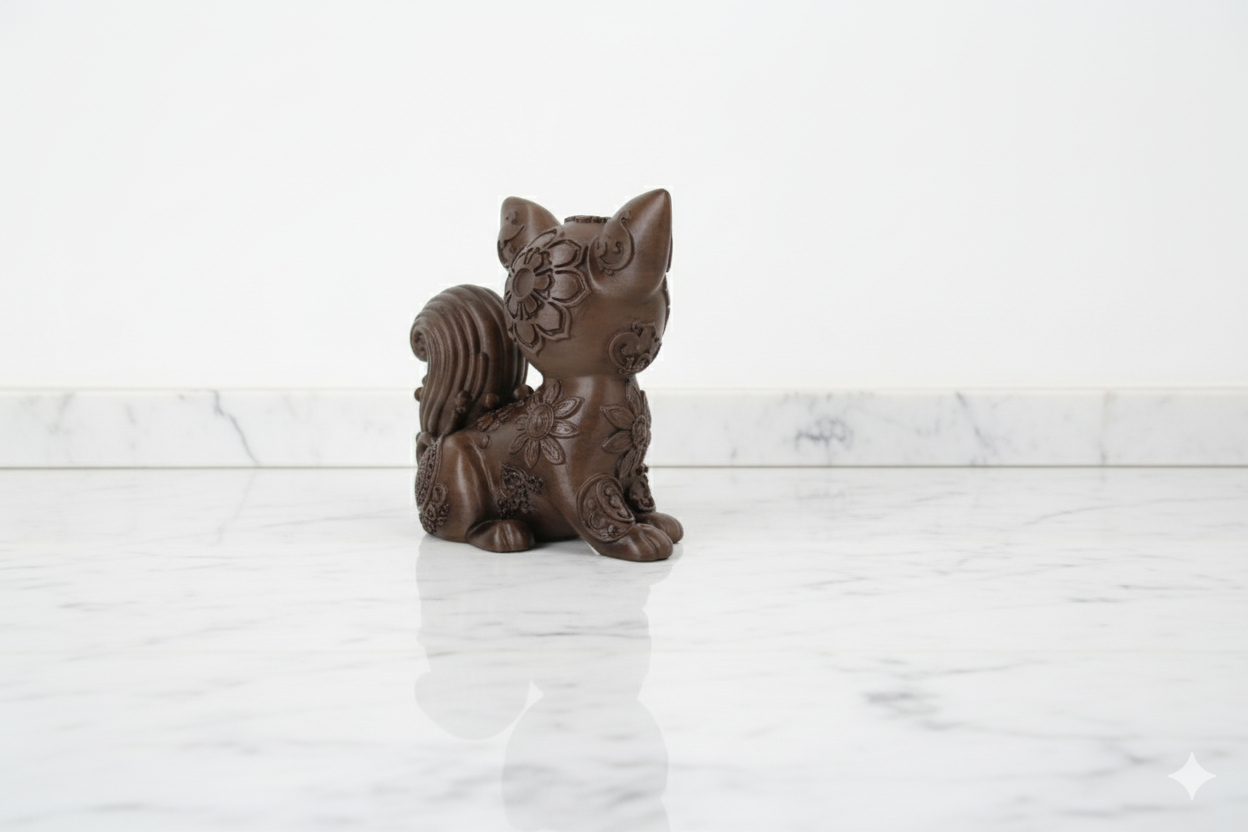 Decorative Figurine “Mystic Fox” – Bronze Tone Fantasy Sculpture (Hand painted)