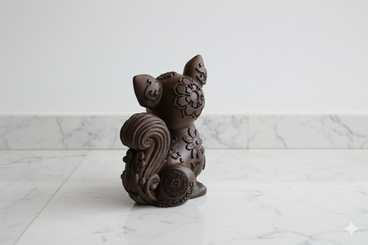 Decorative Figurine “Mystic Fox” – Bronze Tone Fantasy Sculpture (Hand painted)