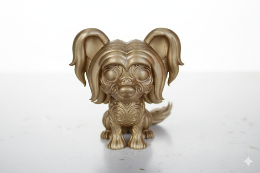 Figura de perro pintada a mano: escultura decorativa coleccionable