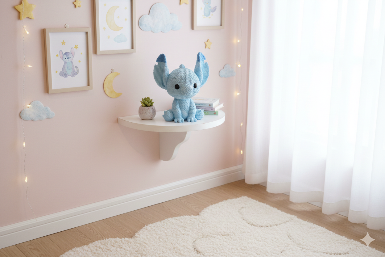 Cute Blue Knitted-Style Creature Decorative Figurine