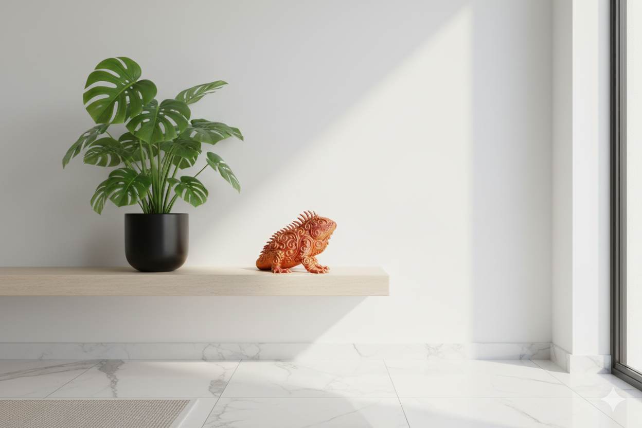 Decorative Figurine “Sunfire Chameleon” – Orange & Pink Fantasy Sculpture