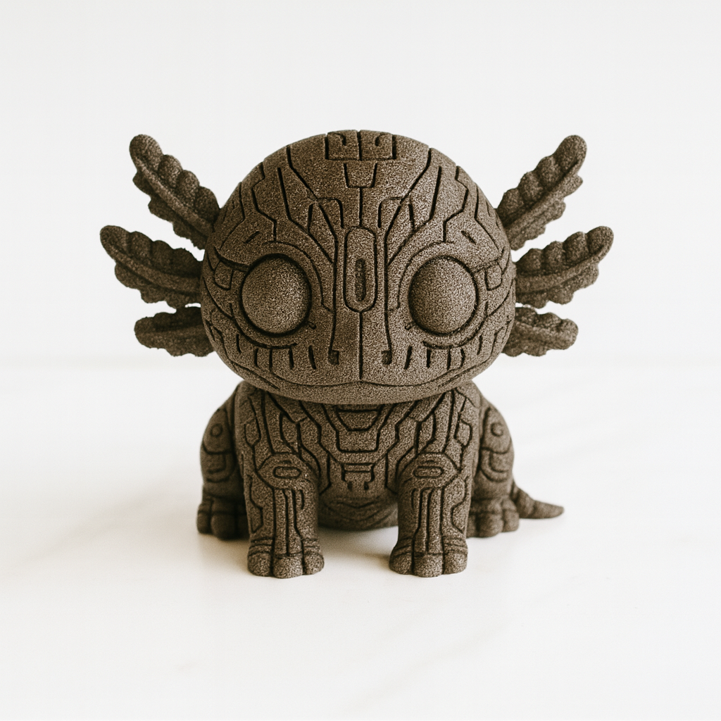 Escultura de ajolote steampunk