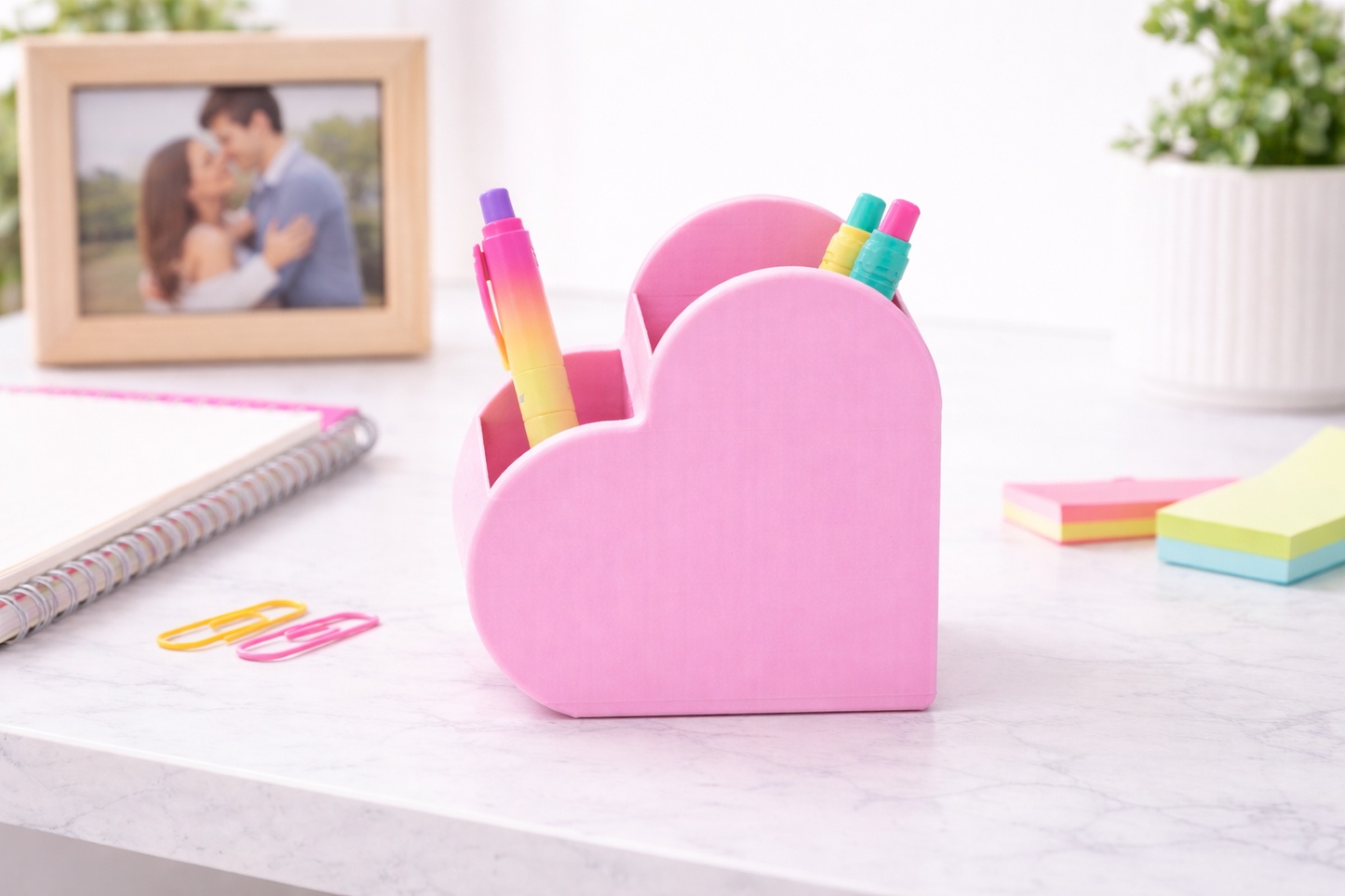 Heart Desk Organizer – Decorative Pen & Storage Holder