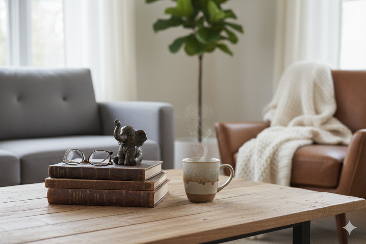 Hand-Painted Grey Elephant Figurine –  Decorative Sculpture