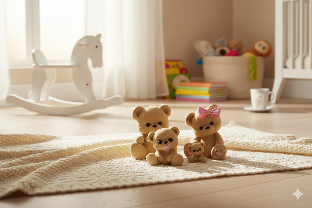 Bear Family Figurine Set – Decorative Sculptures