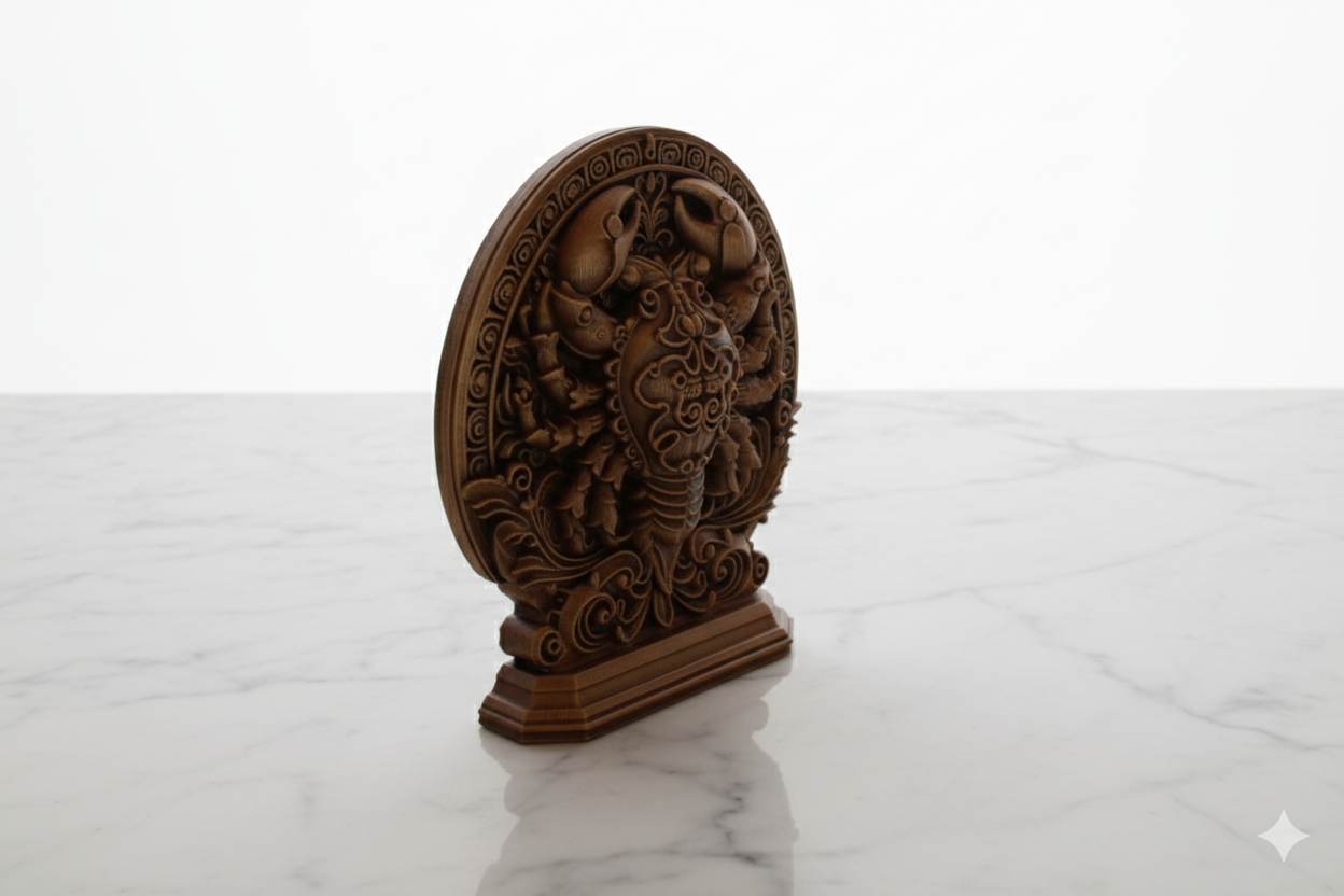 Cancer Zodiac Symbol Sculpture – Bronze Finish / Hand painted