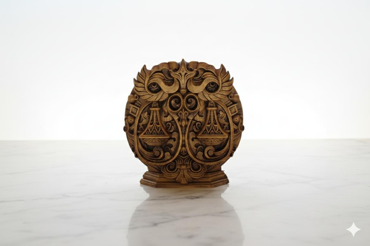 Libra Zodiac Symbol Sculpture – Bronze Finish / Hand painted