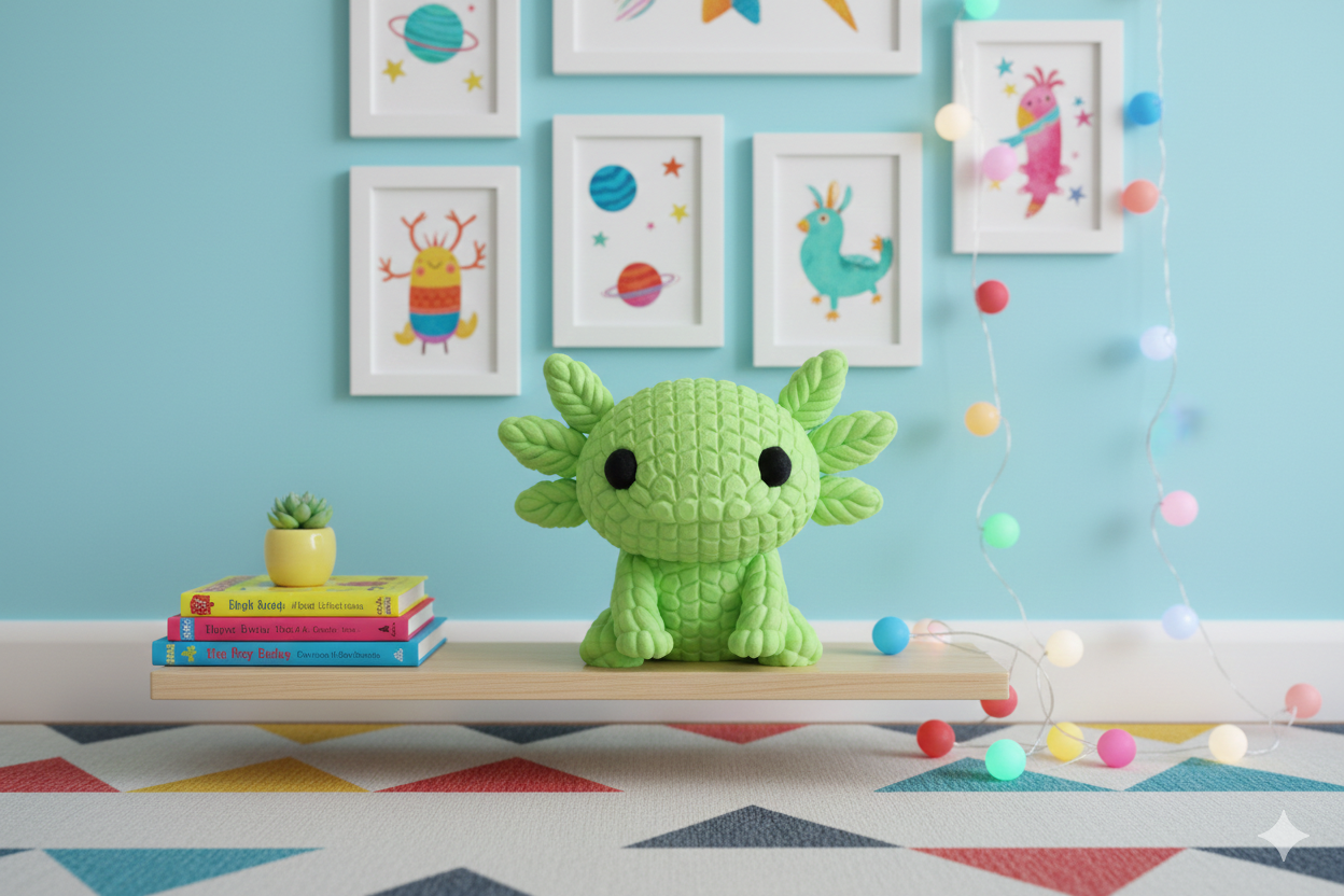 Cute Green Axolotl Figurine – Playful Decorative Sculpture