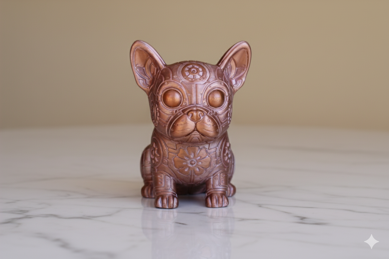 French Bulldog Decorative Sculpture – Copper Finish / Hand painted