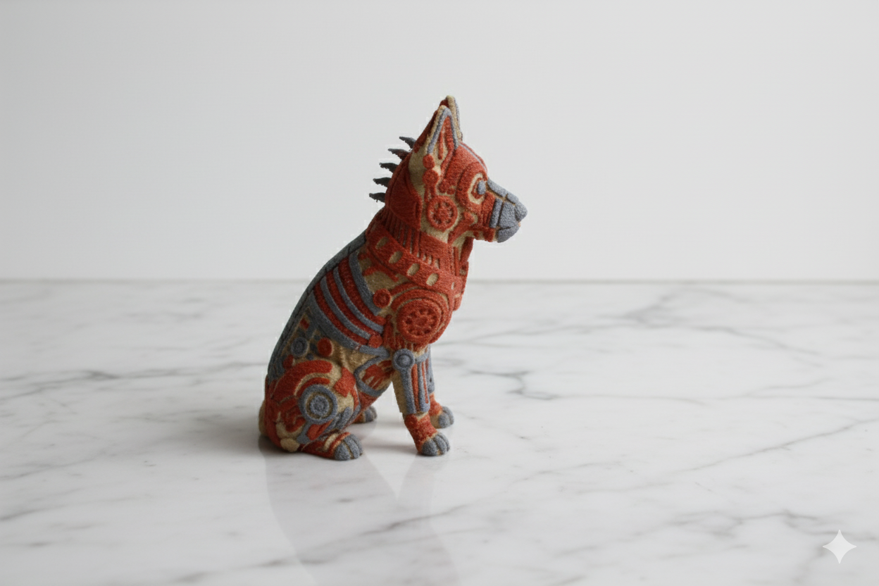 Tricolor Steampunk Mechanical Dog – Modern Decorative Sculpture