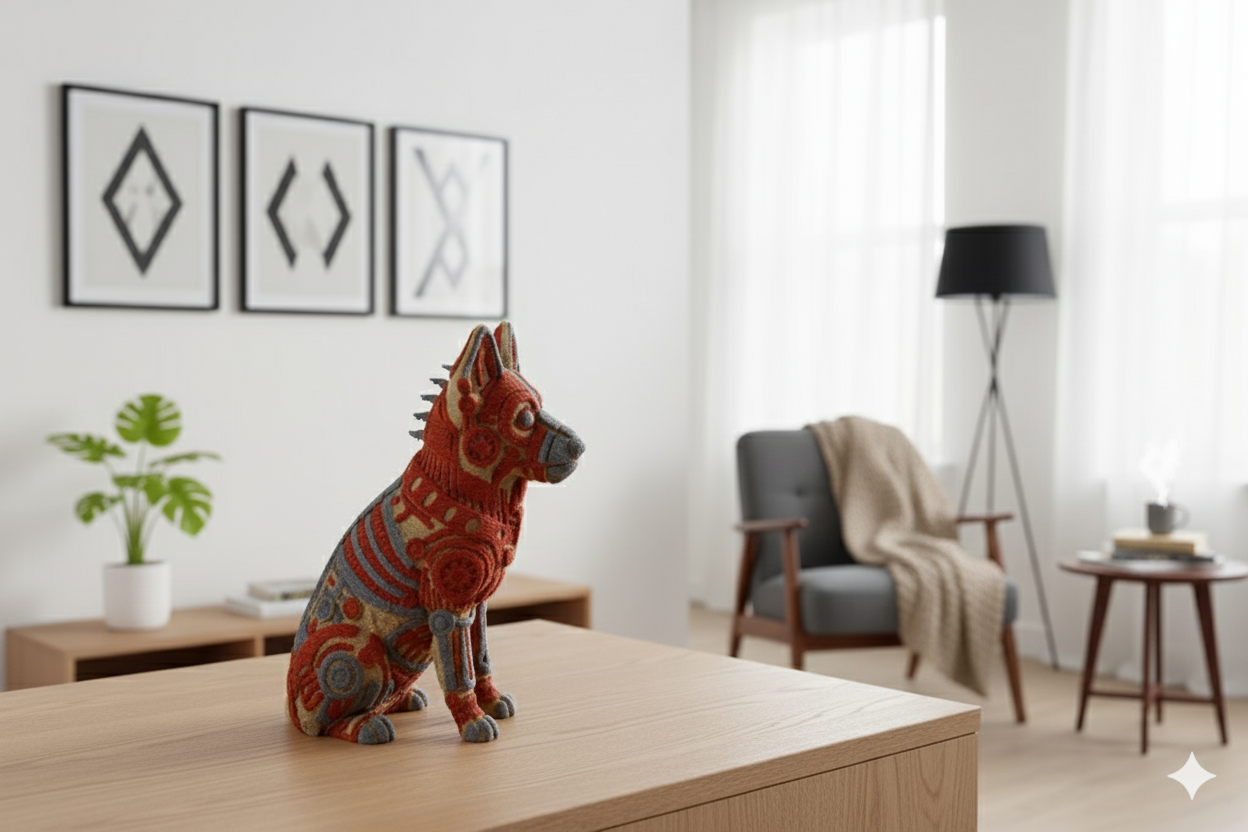 Tricolor Steampunk Mechanical Dog – Modern Decorative Sculpture