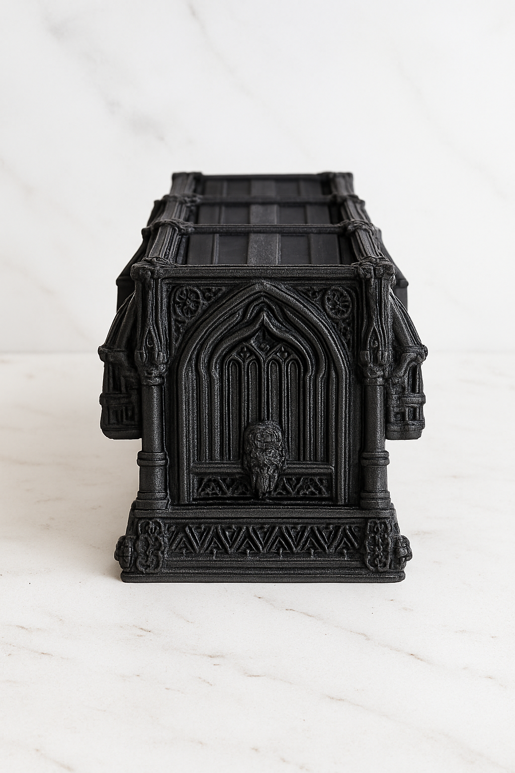 Gothic Skull Pen Holder – Dark Cathedral Desk Organizer