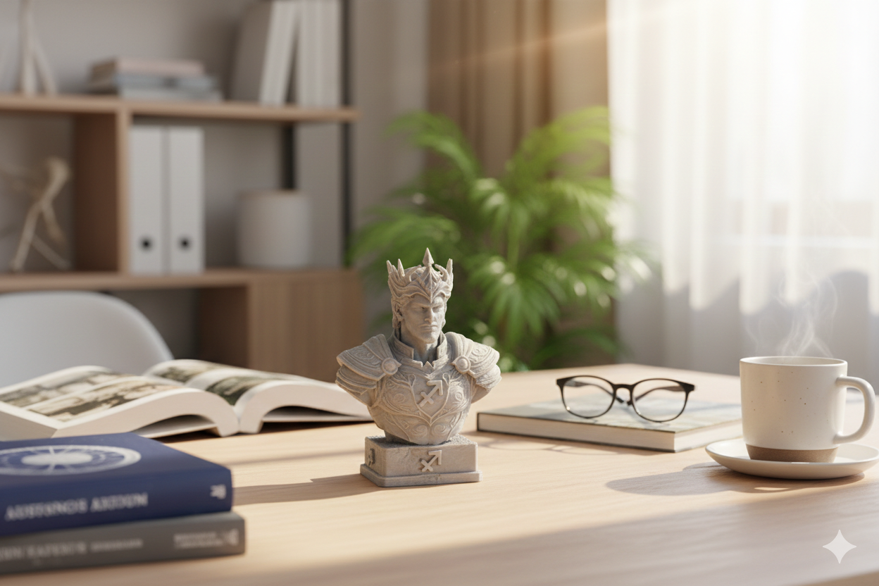 Sagittarius Zodiac Sculpture – Hand-Painted Decorative Bust