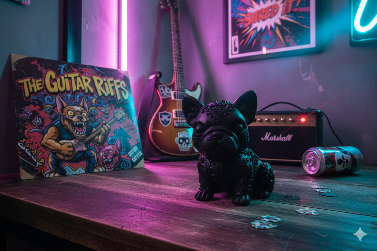 Figura de boxeador francés pintada a mano con detalles florales: escultura decorativa coleccionable