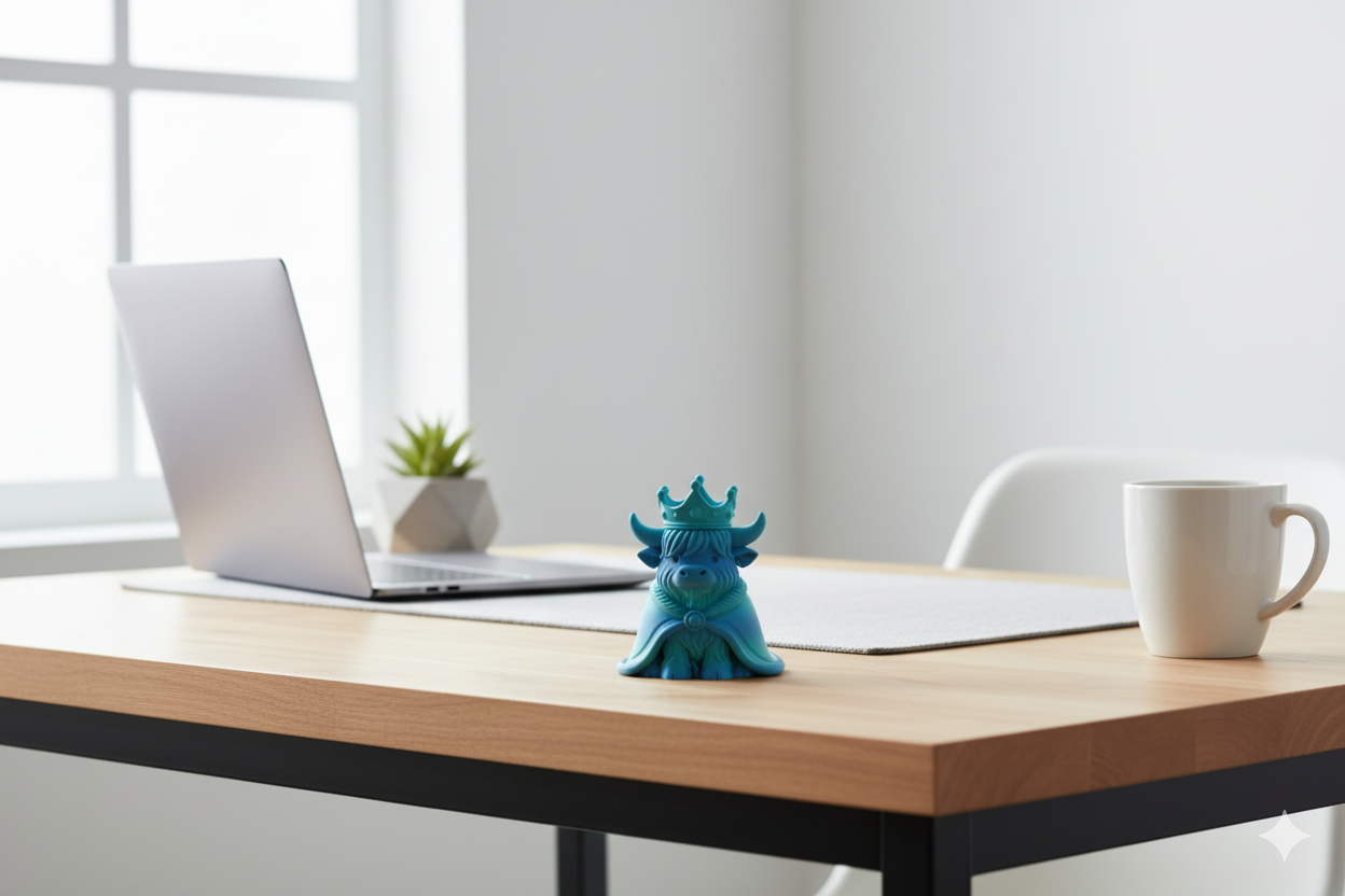 Figura de Toro Rey Azul: Escultura decorativa de animal para el hogar y regalos