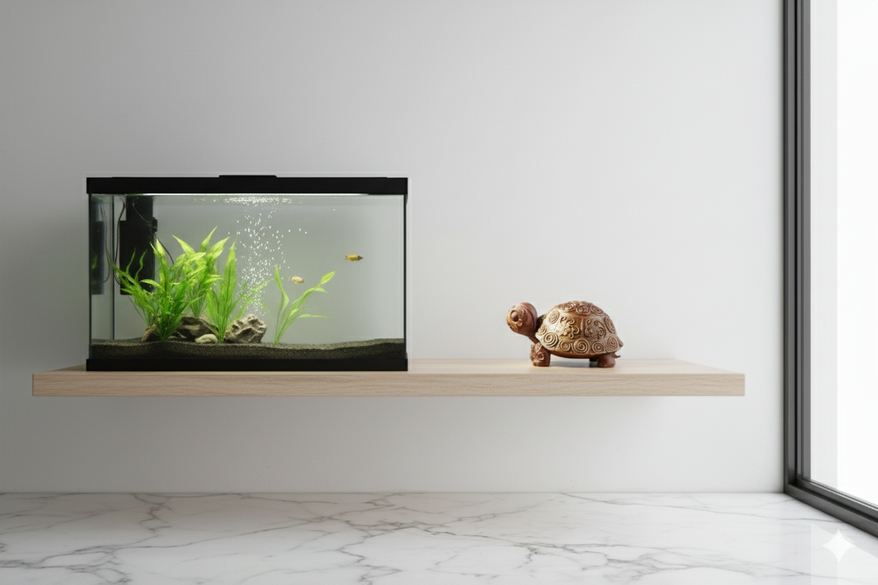 Figura de tortuga dorada pintada a mano: símbolo decorativo de longevidad y serenidad.