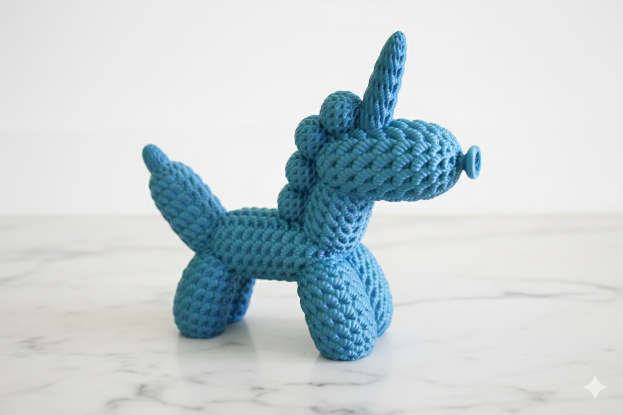 Knitted Style Unicorn Figurine – Decorative Fantasy Sculpture