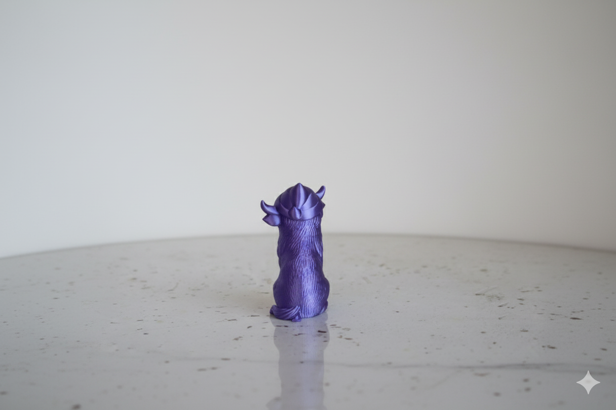 Vaca de la suerte morada con regalo – Mini figura navideña