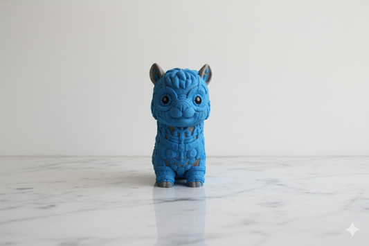 Blue Mechanical Alpaca Figurine – Modern Decorative Sculpture