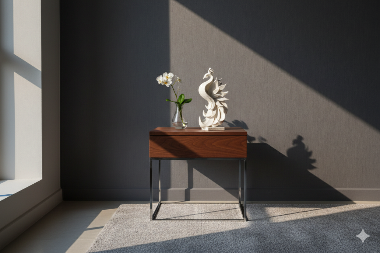 Figura decorativa «Fénix elegante» – Escultura minimalista blanca