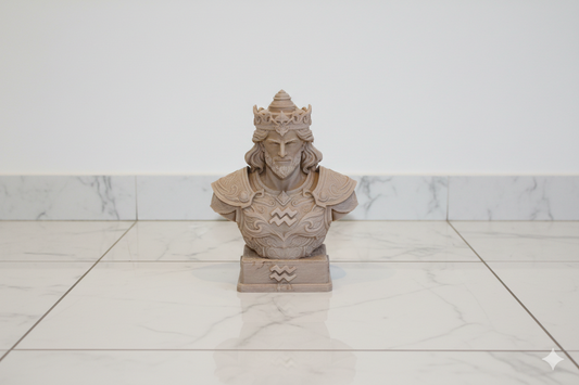 Aquarius Zodiac Hand Painted Bust Sculpture – Decorative Astrological