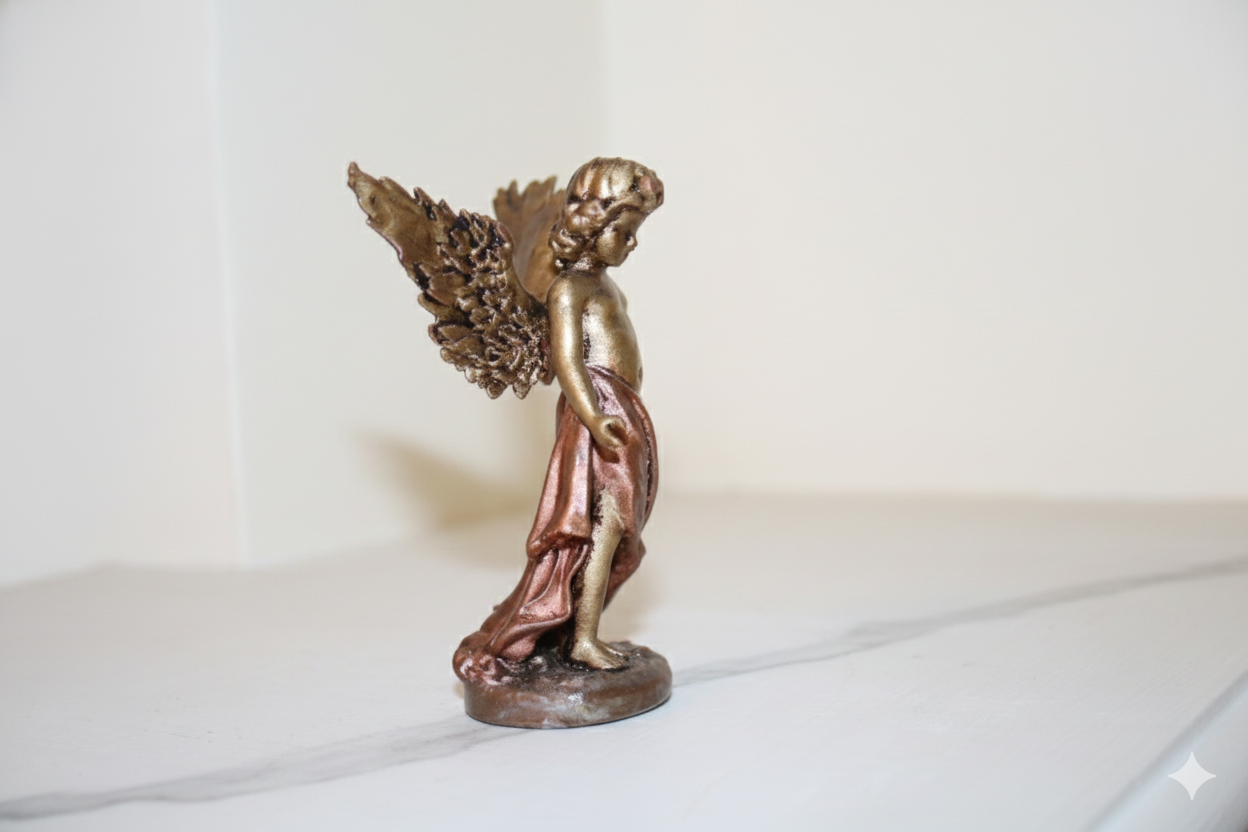 Golden Decorative Angel · Hand-Painted Art Figure