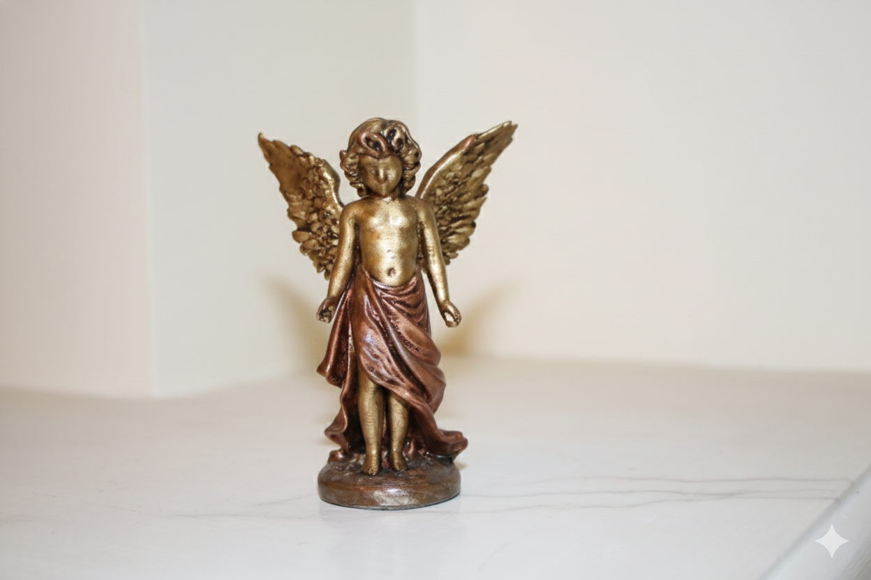Golden Decorative Angel · Hand-Painted Art Figure