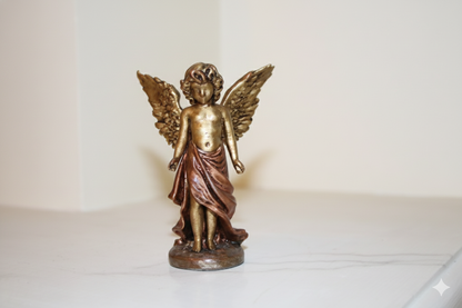 Golden Decorative Angel · Hand-Painted Art Figure