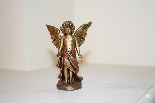Golden Decorative Angel · Hand-Painted Art Figure