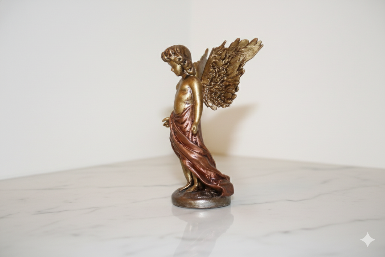 Golden Decorative Angel · Hand-Painted Art Figure