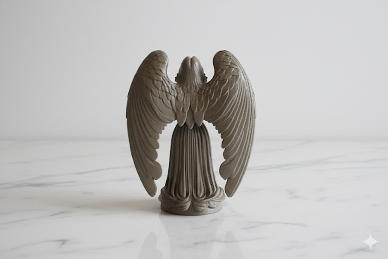 Metallic Finish Angel Sculpture