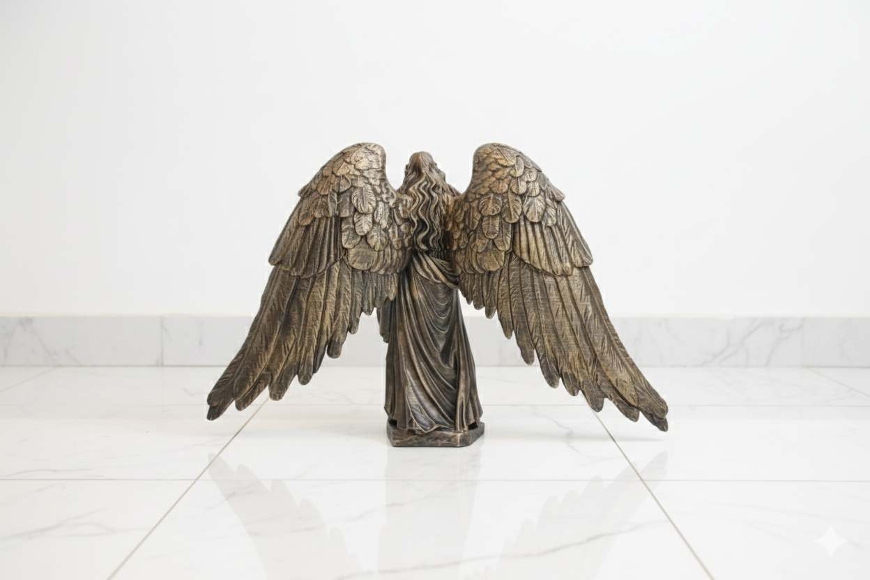 Large Angel Decorative Figure – Open Wings Design