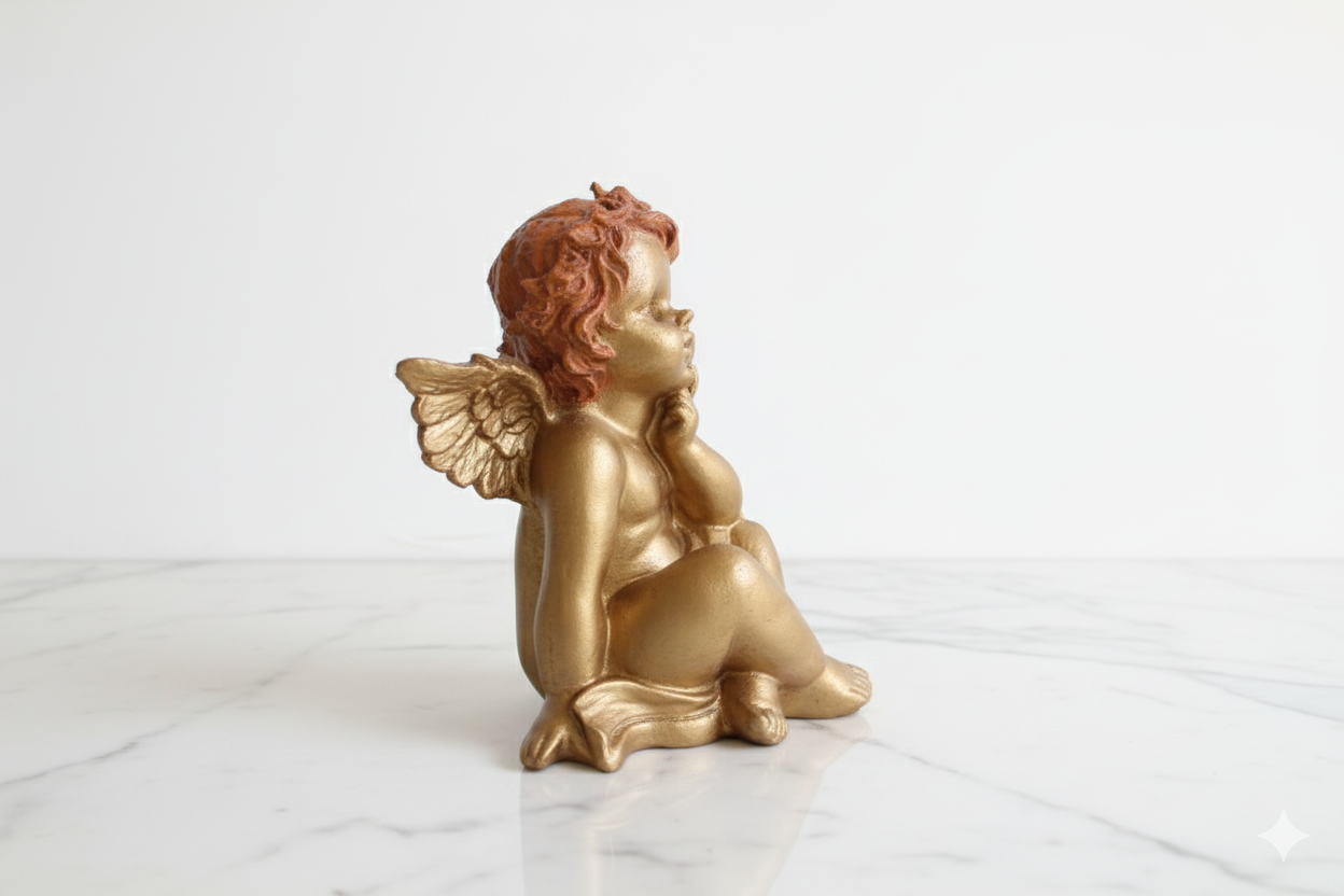 Golden Angel Decorative Statue – Hand-Painted Finish