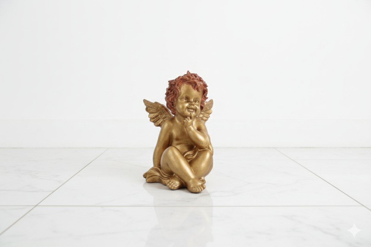 Golden Angel Decorative Statue – Hand-Painted Finish