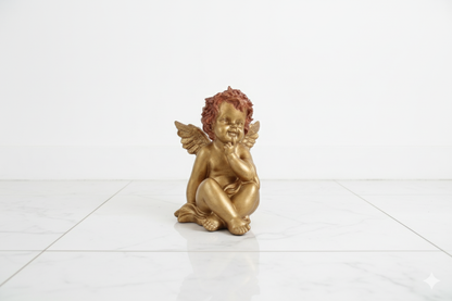 Golden Angel Decorative Statue – Hand-Painted Finish