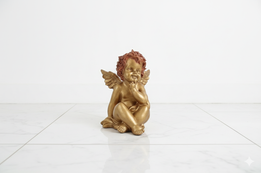 Golden Angel Decorative Statue – Hand-Painted Finish