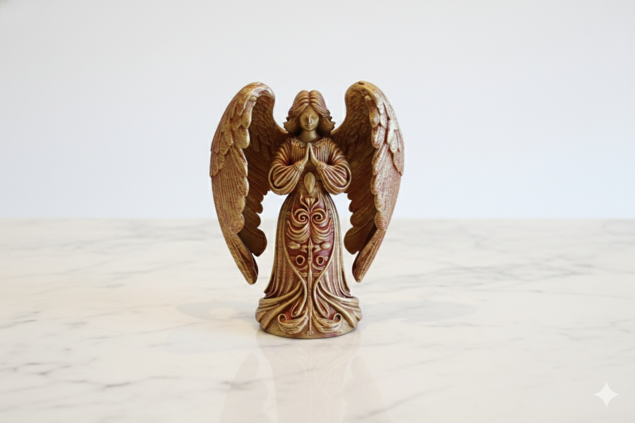 Red & Gold Angel – Hand-Finished Decorative Figure
