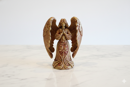 Red & Gold Angel – Hand-Finished Decorative Figure