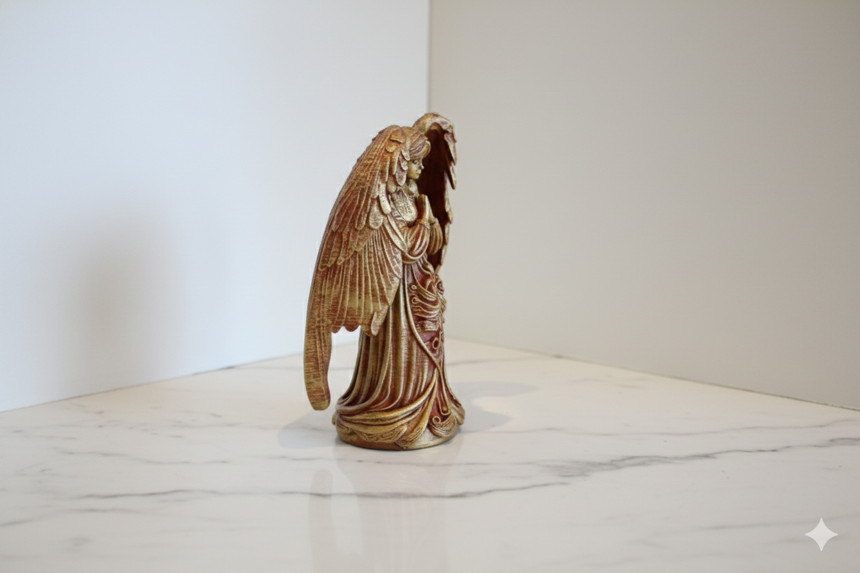 Red & Gold Angel – Hand-Finished Decorative Figure