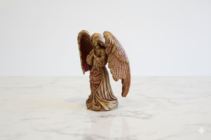 Red & Gold Angel – Hand-Finished Decorative Figure