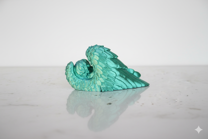 Sleeping Angel Decorative Statue – Green Blue Finish