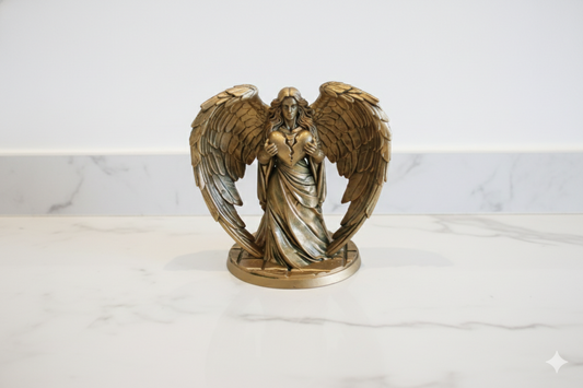 Angel of the Sacred Heart – Hand-Painted Decorative Sculpture