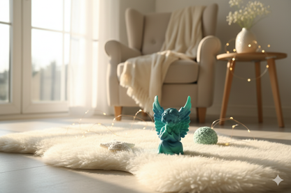 Angel Figurine in two shades of blue – Decorative Statue for Home & Gifts