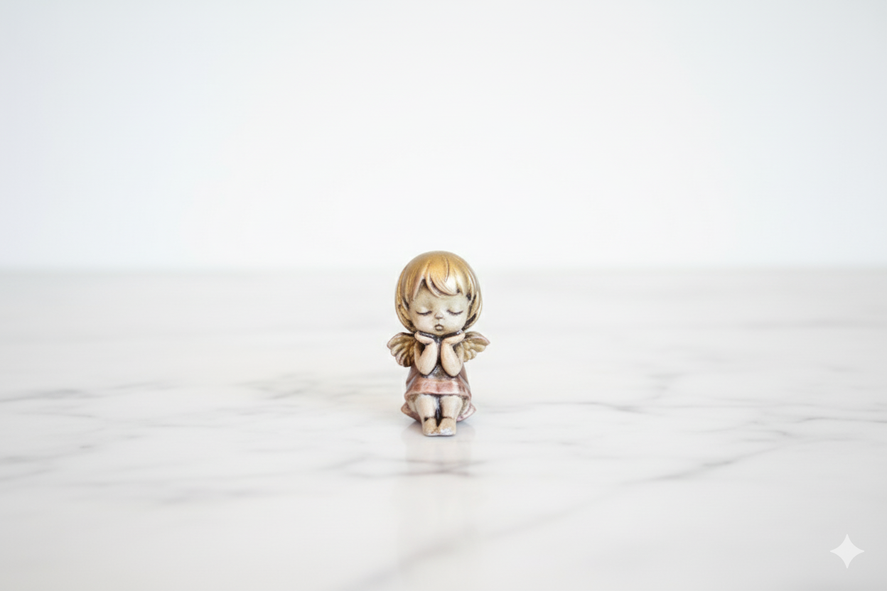 Small Hand-Painted Angel Figurine – Spiritual Home Decor Gift