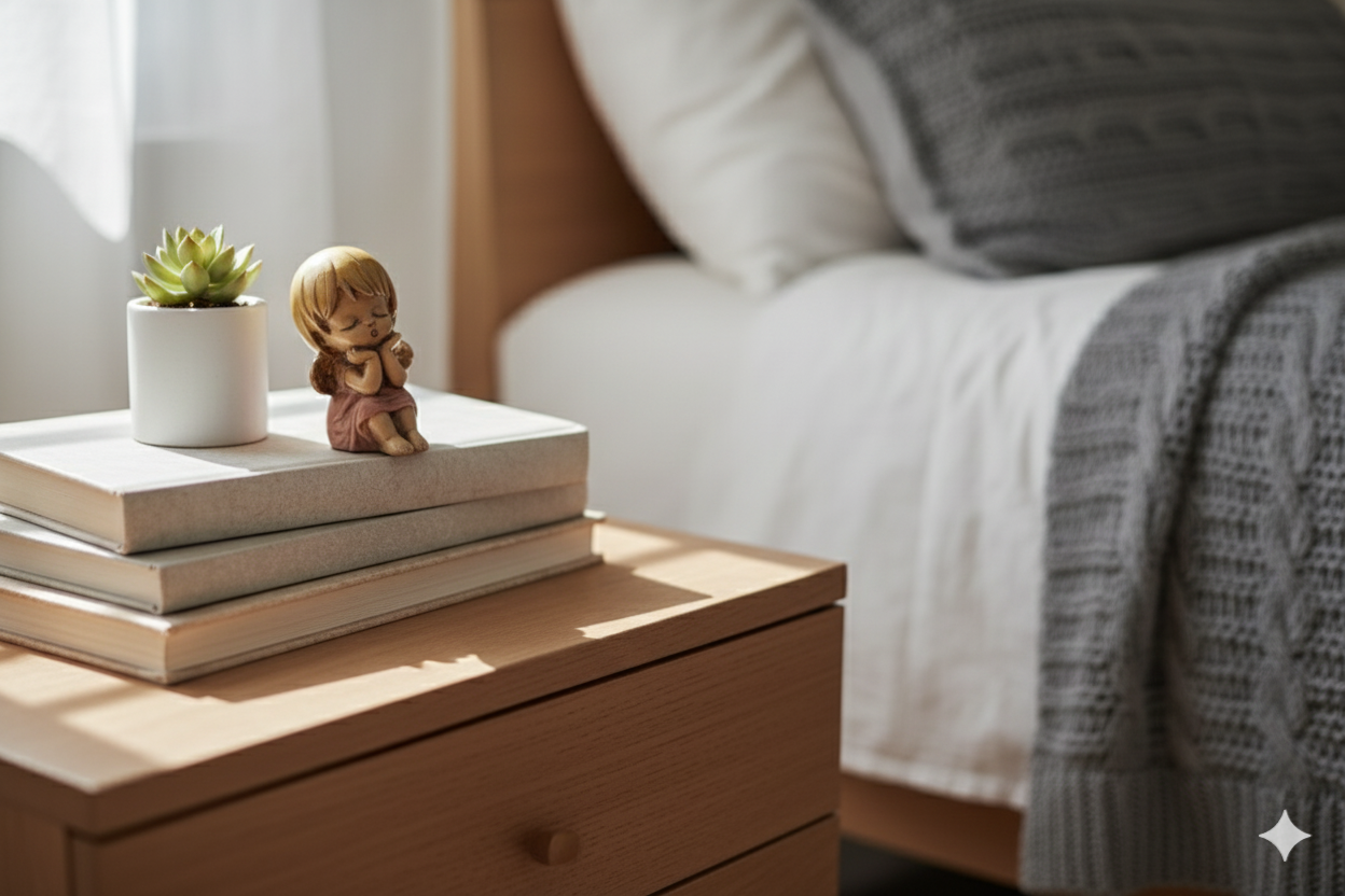 Small Hand-Painted Angel Figurine – Spiritual Home Decor Gift