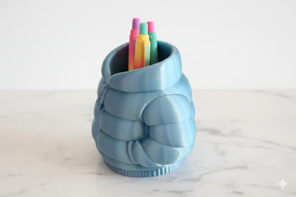 Blue Puffer Jacket Pen Holder – Cute Desk Organizer