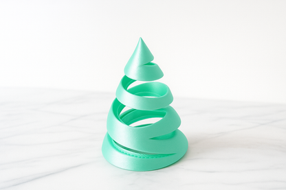 Mint Green Spiral Christmas Tree – Modern Minimalist Holiday Decoration