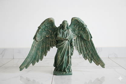 Archangel Gabriel Statue – Green & Gold Decorative Sculpture